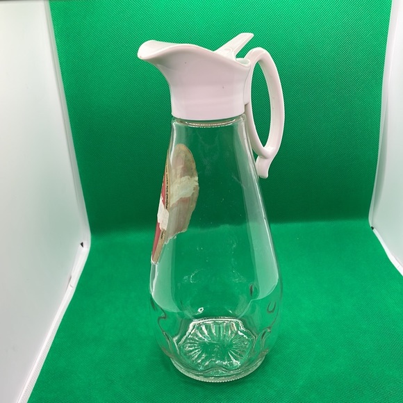 Vintage Glass Log Cabin syrup pitcher 9" - Picture 2 of 6